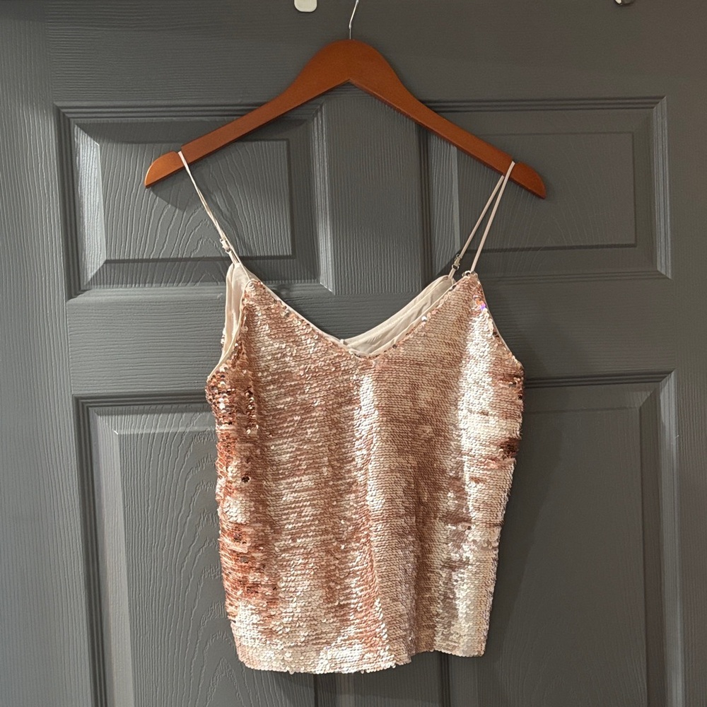 Gianni Bini Sequin Camisole in Champagne Pink